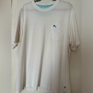 Tommy Bahama White Short Sleeve Tee with Pocket